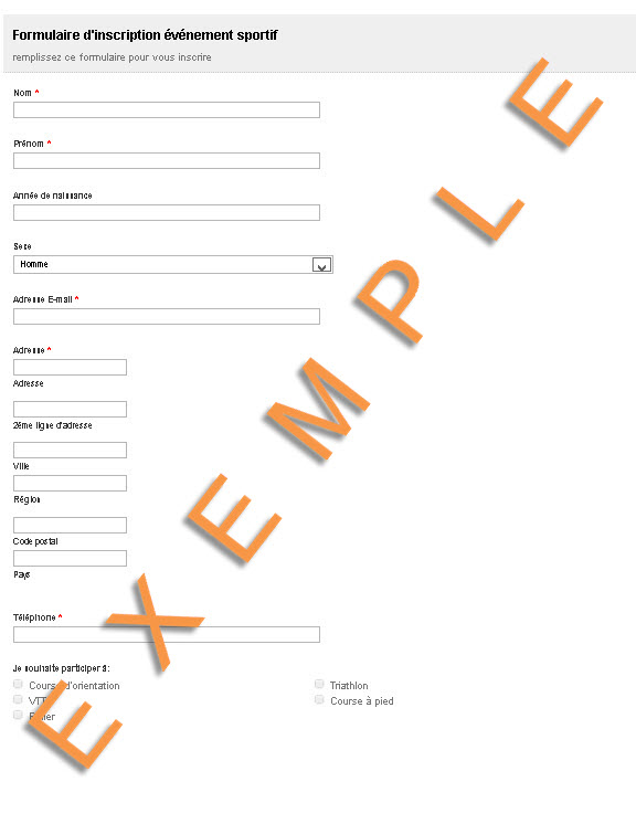 Les formulaires d'inscription à un événement par Formpro