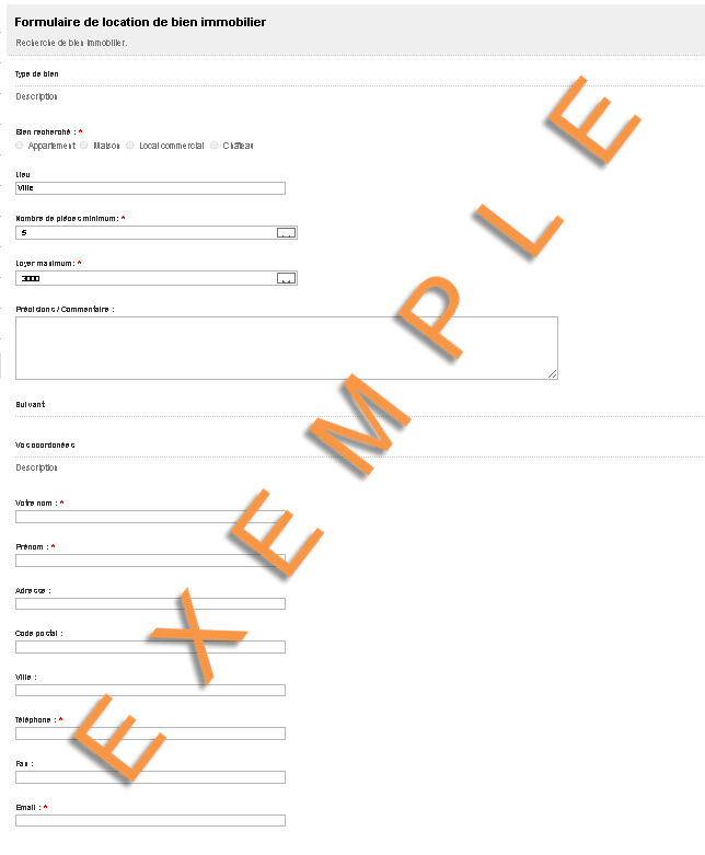 Les formulaires de location par Formpro